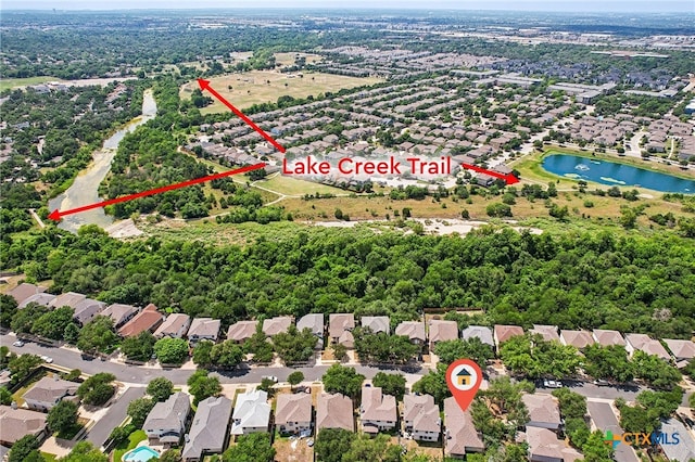 8430 Alvin High Ln, Austin, TX 78729 - aerial view of residential area featuring a large body of water