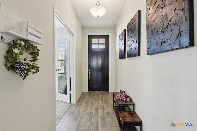 4032 Wild Bloom Rd, Seguin, TX 78155 - entryway featuring wood finish floors and baseboards