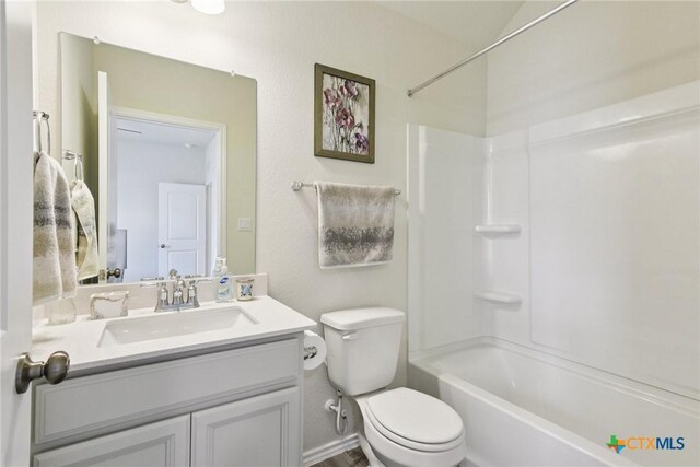 4032 Wild Bloom Rd, Seguin, TX 78155 - bathroom with vanity and bathtub / shower combination