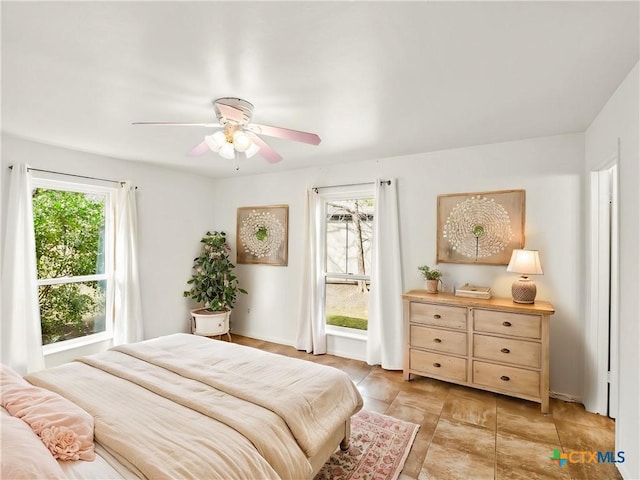 bedroom with a ceiling fan