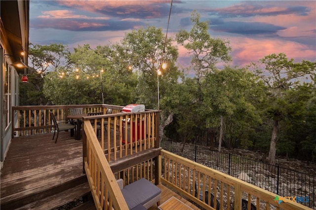 5445 Chimney Rock, Canyon Lake, TX 78133 - view of deck at dusk