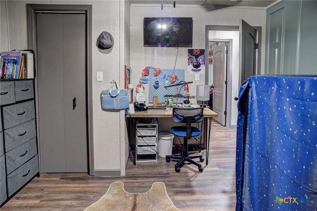 1319 County Road 339, Shiner, TX 77984 - home office featuring wood finished floors