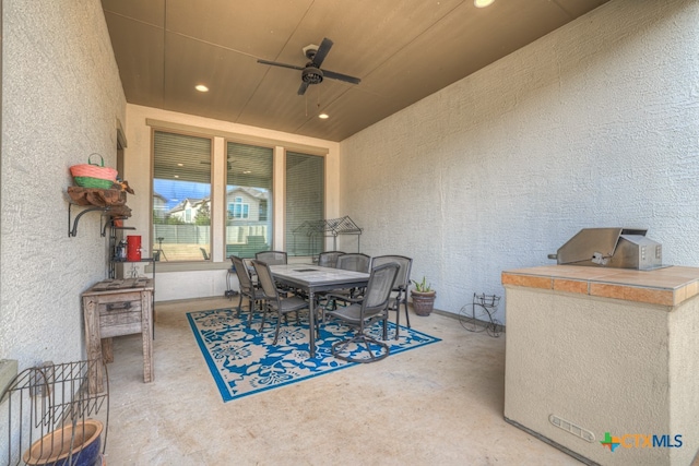 588 Vale Ct, New Braunfels, TX 78132 - view of patio featuring ceiling fan and area for grilling