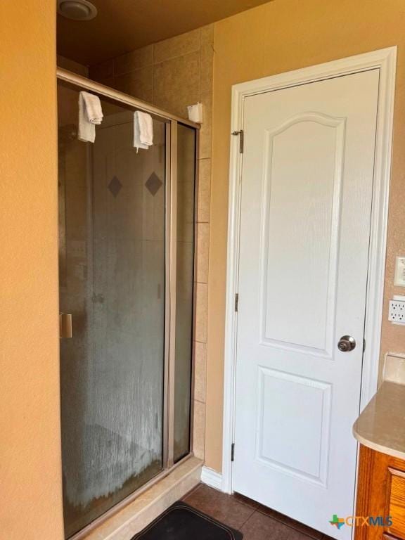9604 Diana Dr, Killeen, TX 76542 - full bath with a shower stall, vanity, and tile patterned flooring