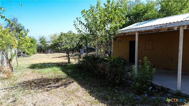 view of yard with a storage unit