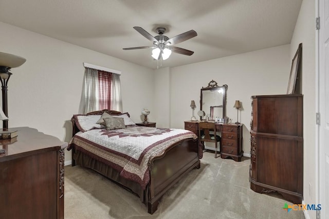 1104 Magellan, Windcrest, TX 78239 - bedroom with light carpet, baseboards, and ceiling fan
