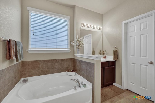 1104 Magellan, Windcrest, TX 78239 - full bathroom featuring a bath, vanity, and tile patterned flooring