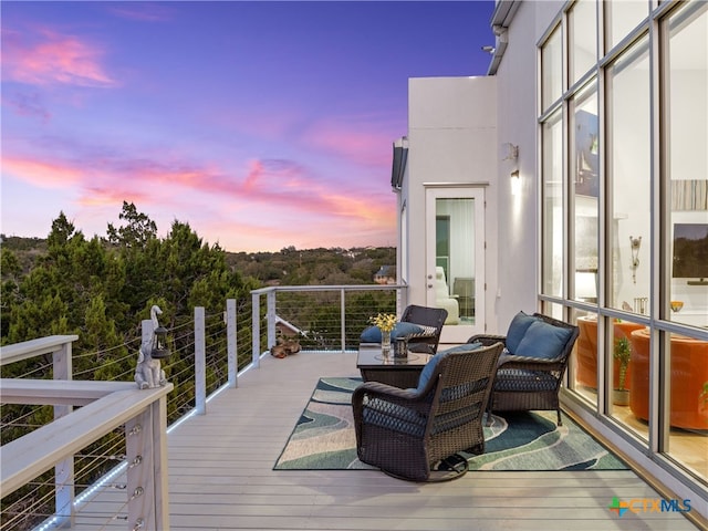 view of deck at dusk