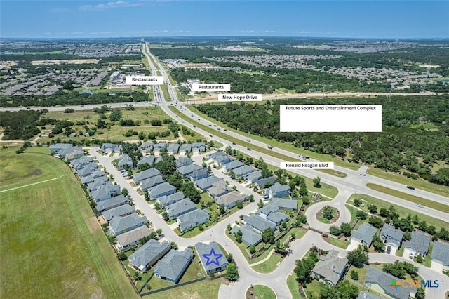 drone / aerial view featuring a residential view