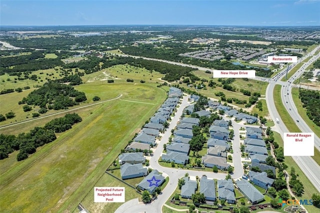 aerial view with a residential view