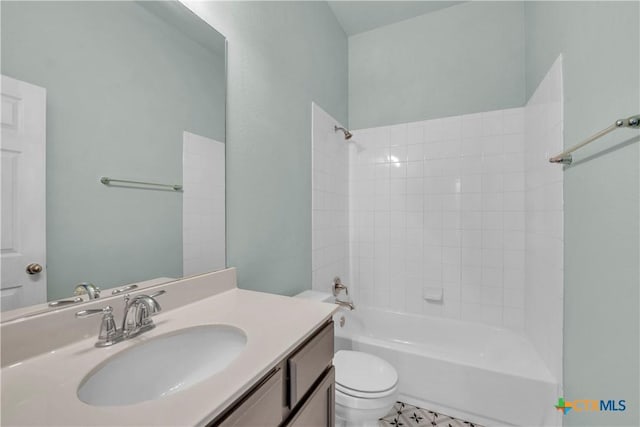 7810 Woodbury Dr, Temple, TX 76502 - full bath featuring vanity, toilet, and  shower combination