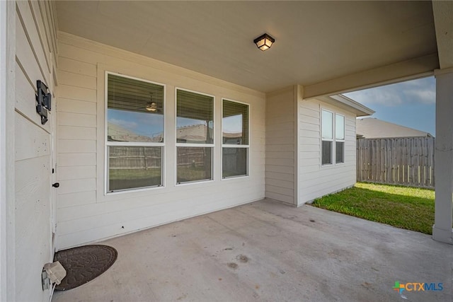 view of patio / terrace with fence