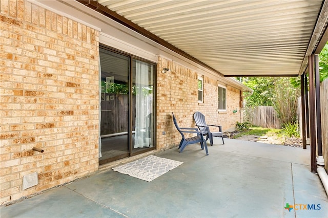 view of patio with a fenced backyard
