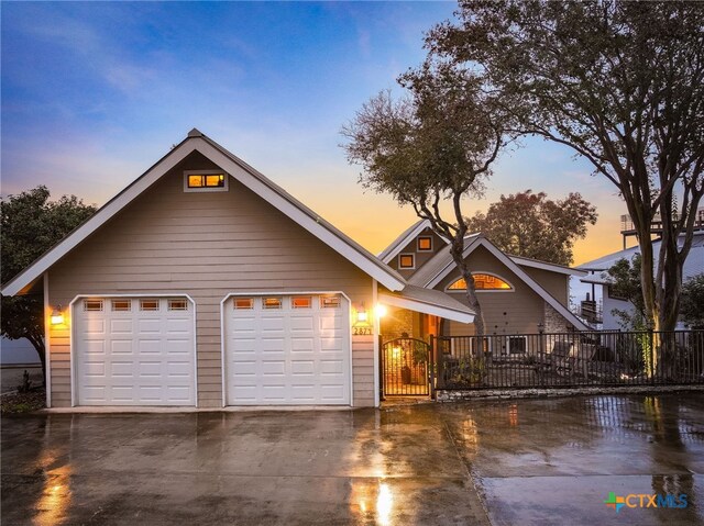 view of front facade with a garage