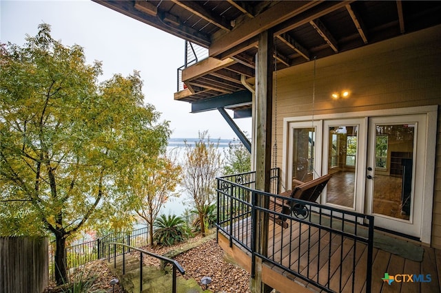 balcony with a water view