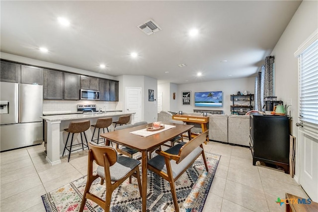 view of tiled dining room