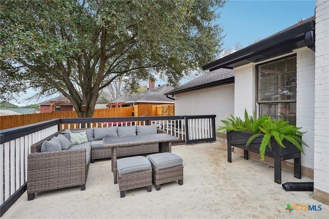 view of patio / terrace with an outdoor living space