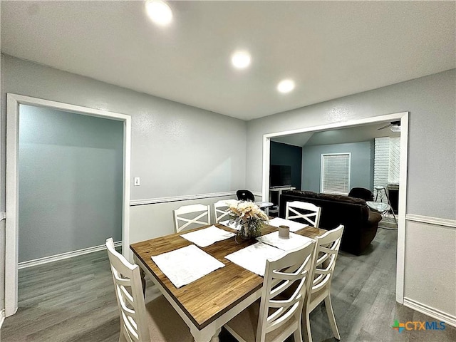 209 Roanoke Dr, Victoria, TX 77904 - dining space featuring wood finished floors and recessed lighting