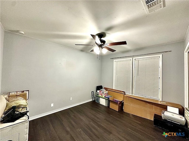 209 Roanoke Dr, Victoria, TX 77904 - misc room with dark wood-type flooring and ceiling fan