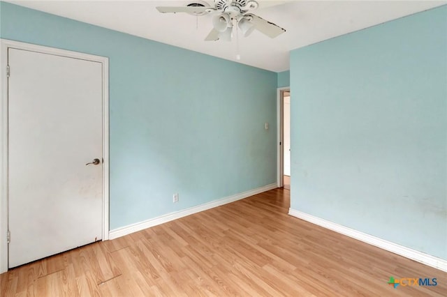 3106 Bobolink St, Victoria, TX 77901 - empty room with a ceiling fan and light wood finished floors