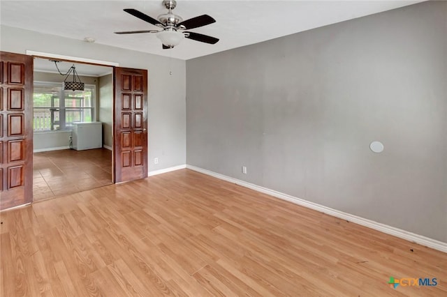 3106 Bobolink St, Victoria, TX 77901 - unfurnished room featuring ceiling fan and light wood-style flooring