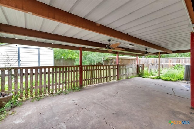 3106 Bobolink St, Victoria, TX 77901 - view of patio / terrace with ceiling fan and a carport