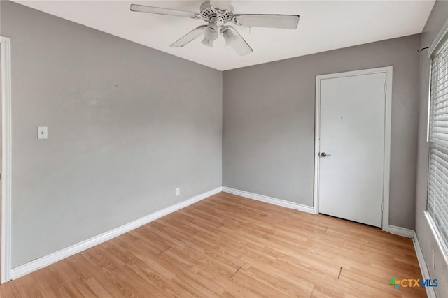 3106 Bobolink St, Victoria, TX 77901 - empty room with ceiling fan and light wood-style floors