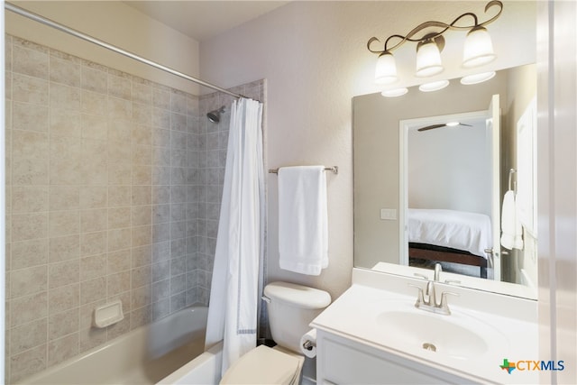 1280 Mystic Pkwy, Spring Branch, TX 78070 - ensuite bathroom featuring vanity and shower / bath combination with curtain
