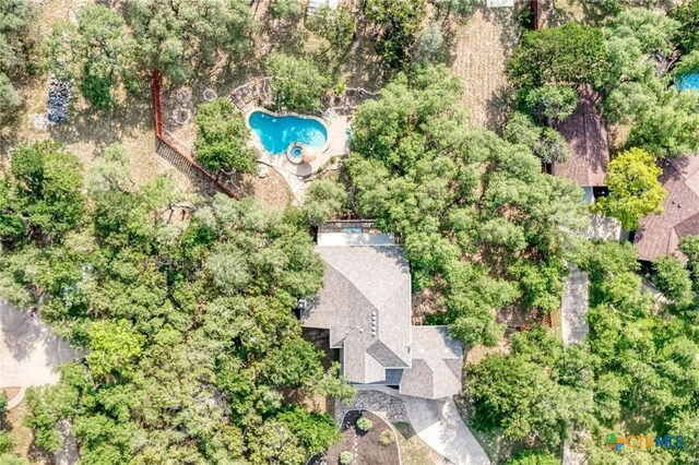 133 Ridgewood Cv, Georgetown, TX 78633 - aerial view of property and surrounding area featuring a pool