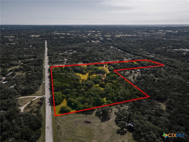 1398 Lazy Frst, New Braunfels, TX 78132 - aerial view of property and surrounding area with property boundaries highlighted