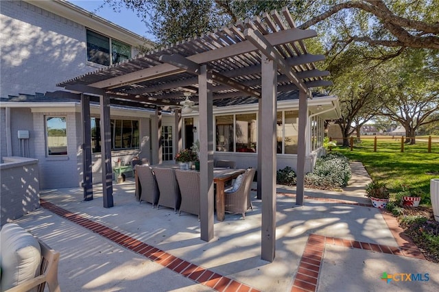6115 Country Club Dr, Victoria, TX 77904 - view of patio with a pergola and outdoor dining space