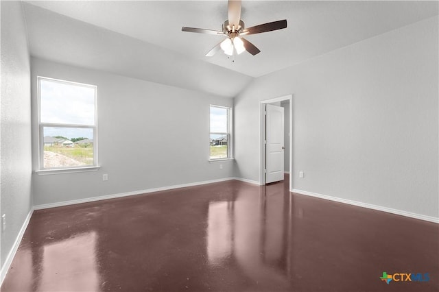 3104 Goblin Dr, Killeen, TX 76549 - unfurnished room with concrete floors, ceiling fan, and lofted ceiling