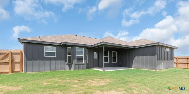 3104 Goblin Dr, Killeen, TX 76549 - rear view of house featuring board and batten siding, a fenced backyard, and a patio area