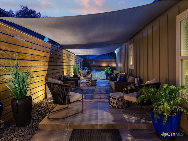 view of patio / terrace featuring an outdoor living space