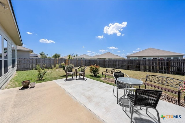 view of patio featuring a fenced backyard