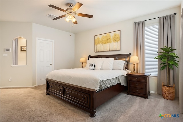 6231 Ambrose Cir, Temple, TX 76502 - bedroom with light colored carpet and ceiling fan