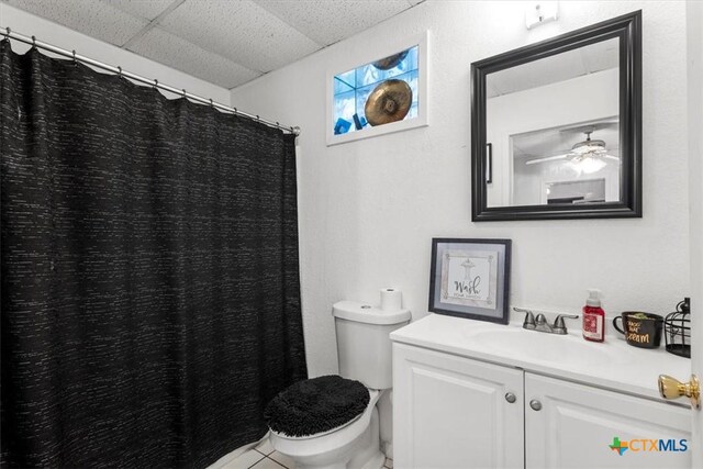 1102 S 5th St, Copperas Cove, TX 76522 - bathroom with a drop ceiling, vanity, and a shower with curtain