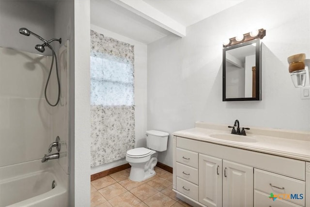 1102 S 5th St, Copperas Cove, TX 76522 - bathroom with vanity, washtub / shower combination, and tile patterned flooring