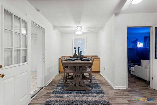 1102 S 5th St, Copperas Cove, TX 76522 - dining space with a ceiling fan and dark wood-type flooring