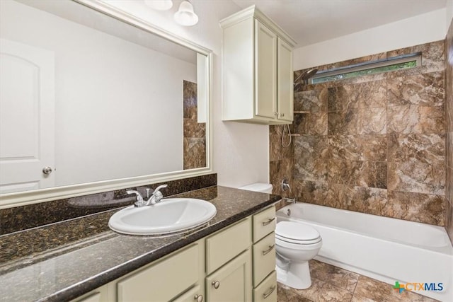 3306 Spring Canyon Rd, Belton, TX 76513 - bathroom featuring toilet, bathtub / shower combination, and vanity