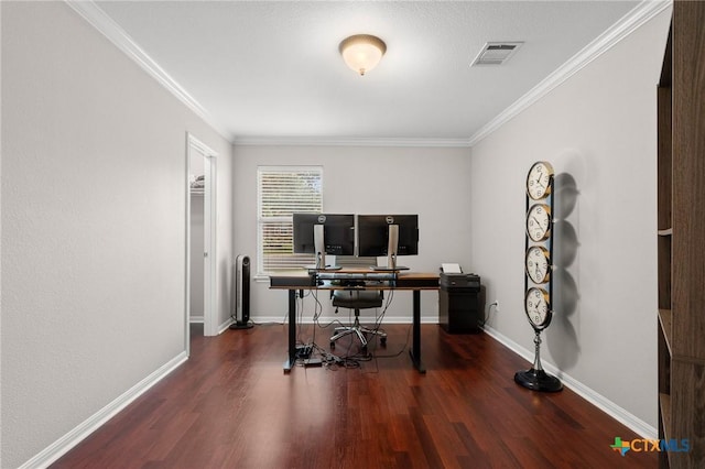 101 Payne Stewart Dr, Round Rock, TX 78664 - home office with wood finished floors and crown molding