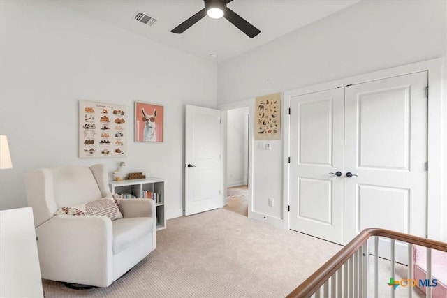 813 Eagle Heights Dr, Salado, TX 76571 - bedroom with carpet flooring, a closet, and ceiling fan