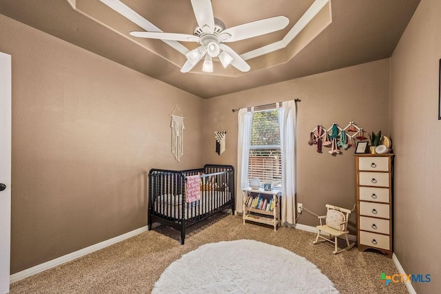 10 Long Bow Ln, Wimberley, TX 78676 - carpeted bedroom featuring a nursery area and a ceiling fan