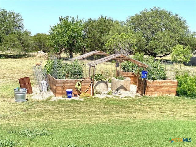 view of yard with a garden