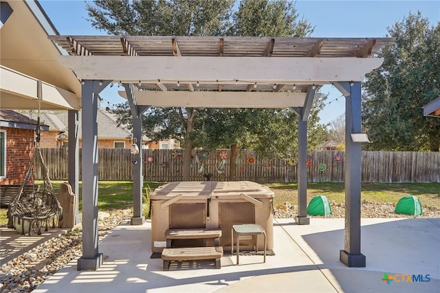 view of patio / terrace featuring a pergola