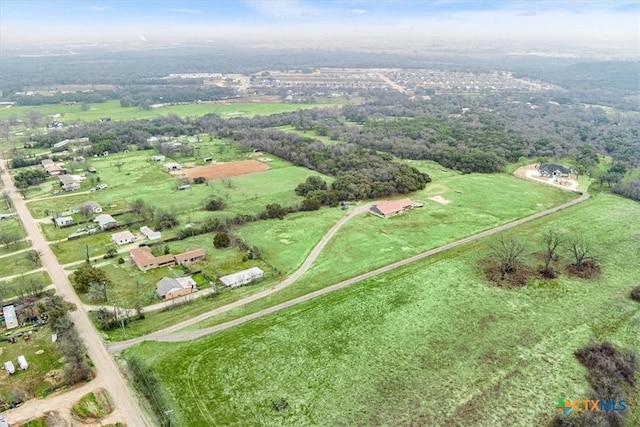 bird's eye view with a rural view