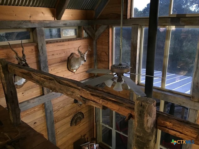 2911 Sulphur Wells Rd, Salado, TX 76571 - detailed view of wood walls and ceiling fan