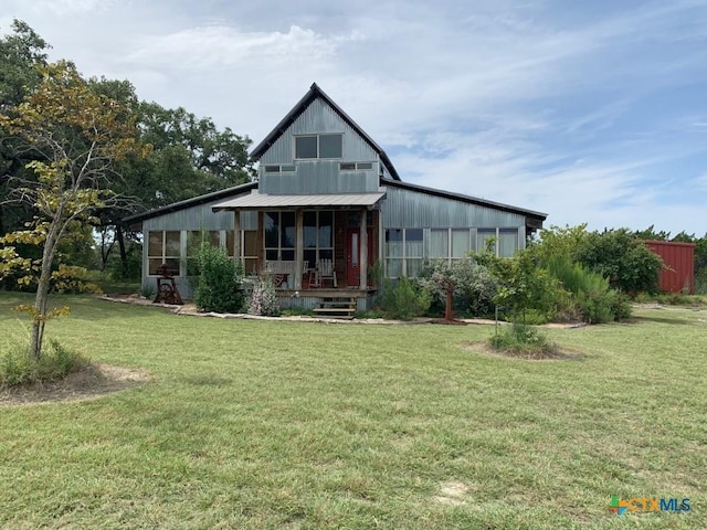 2911 Sulphur Wells Rd, Salado, TX 76571 - back of house with covered porch and a lawn