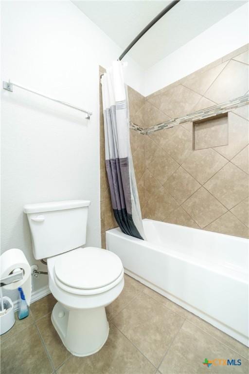 232 Pevero, Cibolo, TX 78108 - bathroom with toilet, shower / bath combo, and tile patterned flooring