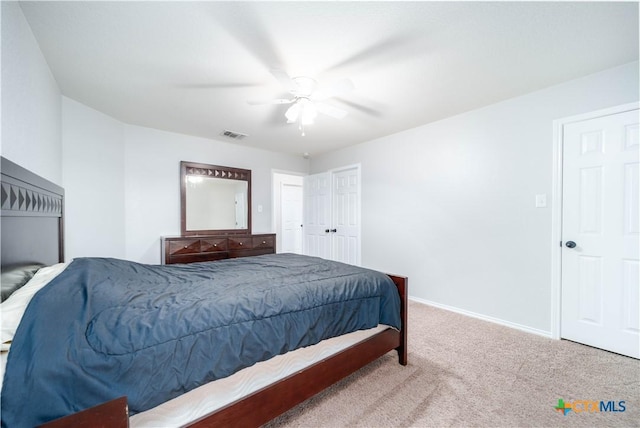 232 Pevero, Cibolo, TX 78108 - carpeted bedroom with baseboards and a ceiling fan